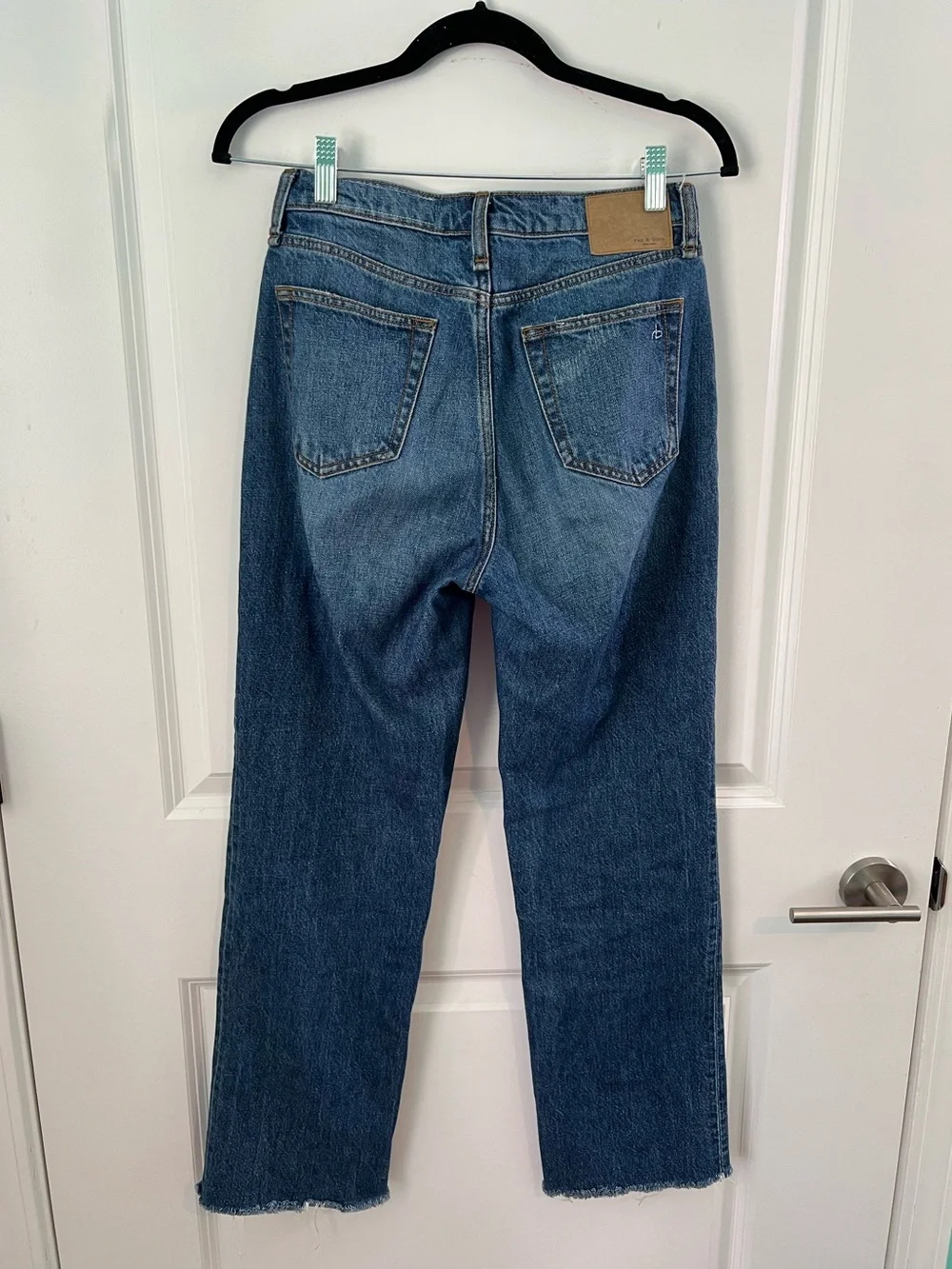 Rag & Bone Alex High Rise Straight Jean Ash Blue Size 24